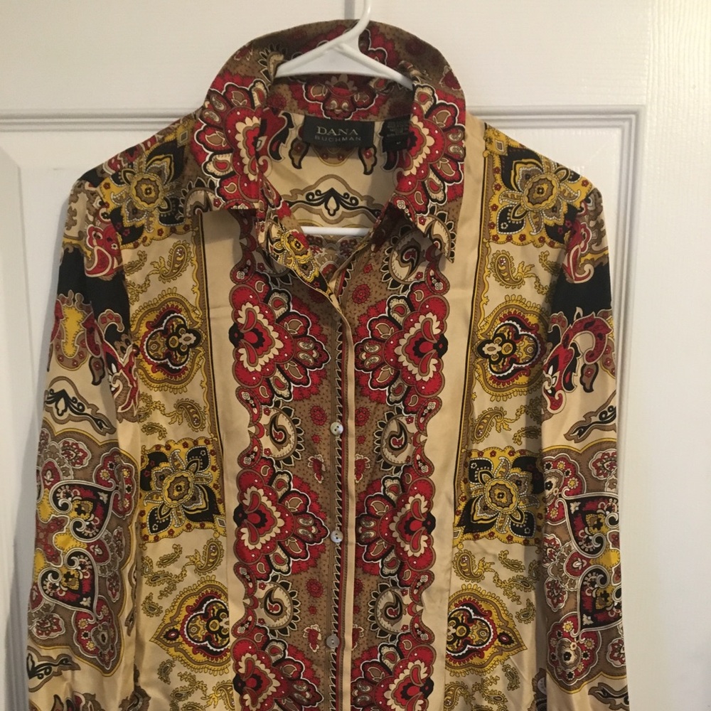 Dana Buchman Silk Paisley Blouse